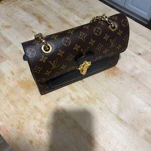 Louis Vuitton Dark Brown Monogram Chain Shoulder Bag